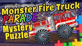 Monster Fire Trucks Themed Concrete Truck Puzzle Educational Video for Kids