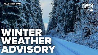 Winter weather advisory issued as snow hits western Washington