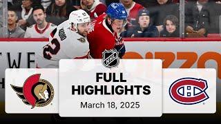 NHL Highlights | Senators vs. Canadiens | March 18, 2025