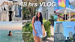 48 hrs in my life VLOG: thrifting, sister's bday present, market, sunset swimming + more