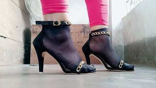My Nylon Socks  With Heels ।Indian Feet//@TheBongLady95