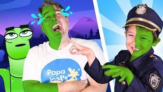 Baby Tickle Zombie with Little Policeman | Spooky Halloween Stories by Papa Joel’s English