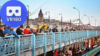 VR180 - Fishermen are Hunting Horse Mackerel at Galata Bridge