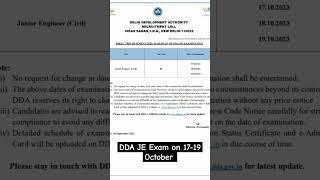 DDA JE Civil Exam Date Announced #ddaje2023 #ddaje #dda #civilengineering #shorts