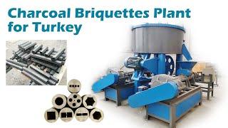 Turkey Charcoal Briquette Machine Shipped! Hexagonal Briquette Charcoal Production Process