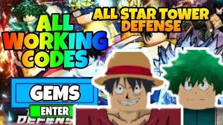 ALL WORKING CODES IN ALL STAR TOWER DEFENSE | ROBLOX