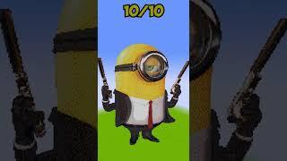 Rate pixel art with Minions characters in minecraft from 1 to 10#shorts