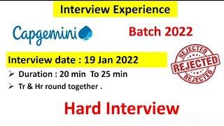 Latest Capgemini Hard Interview | Capgemini rejection mail | Capgemini off campus drive 2022