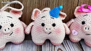 Амигуруми: схема Хрюшки Миники. Игрушки вязаные крючком - Free crochet patterns.