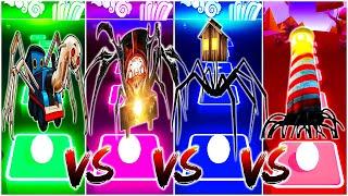 Thomas Train Exe vs Choo Choo Charles vs Spider Hous Head vs Lighthouse || Tiles Hop EDM Rush