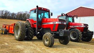 Case IH Magnum Tractors Hauling Manure At The Shady Oak Angus Farms!