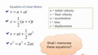 Equations of Linear Motion | Force and Motion