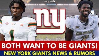  Shedeur Sanders & Cam Ward WANT TO BE NEW YORK GIANTS