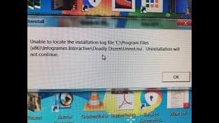 Error Unable to locate the installation log file, Uninstallation will not continue. Windows 7