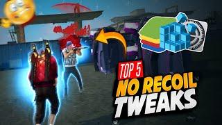 TOP 5 VIP NO RECOIL TWEAKS FREE FIRE II BEST TWEAKS FOR HEADSHOT II BLUESTACK NO RECOIL TWEAK