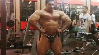 Huge Iranian muscle daddy Karim Shahrokhi - Gym posing