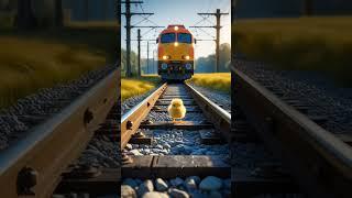 The story of a pigeon who made a nest and laid eggs on the railway track  #ai #shorts #ytsuorts