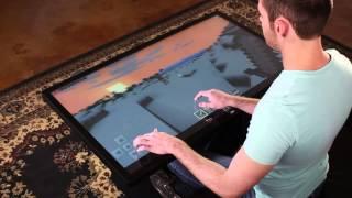 Playing Minecraft on 46" Multitouch Coffee Table with Android 4.4 KitKat