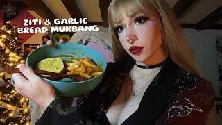 Baked Ziti, Garlic Bread & SweeTARTS Rope Mukbang ASMR | Cupped Eating Sounds, Whispering