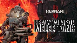 Remnant 2. Heavy Weapon Melee Tank Build. 80% damage reduction. High health regeneration rate.