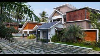 Fusion Style House Combination of Flat, Slope Curved Roof. #home