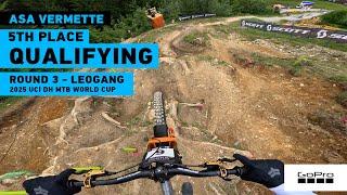 GoPro: Asa Vermette Locks in 5th in Qualifying - Juniors - '25 UCI DH MTB World Cup