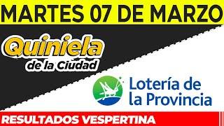 Resultados Quinielas Vespertinas de la Ciudad y Buenos Aires, Martes 7 de Marzo