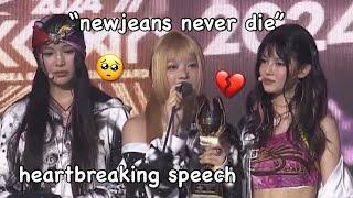 newjeans heartbreaking speech at the kgma