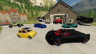 Millionaire Buys Rare Cars and Goes Camping | Farming Simulator 22