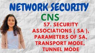 #57 Security Associations - Parameters, Tunnel & Transport Modes |CNS|