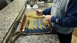 Unboxing Meat! Knife Roll and Butcher Knives with The Real Meat Stick   4K