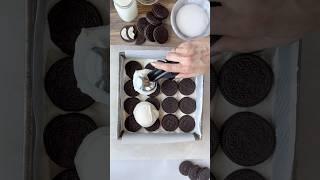 This Oreo Icebox cake! Layers of Oreos and whipped cream ️ #dessert #baking