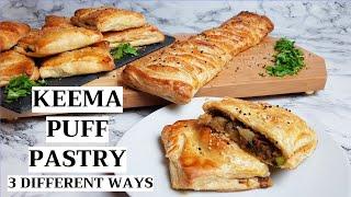 Meat Filled Puff Pastry | Keema Puff Pastry | 3 Puff Pastry Folding Techniques