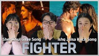 (SUB)Korea Actor & Actress React to Fighter Ishq Jaisa Kuch, Sher Khul Gaye Song | Hrithik | Deepika