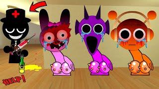 Sprunki Horror Pinki And Durple & Wenda Wants me to Help Them but VS Mr.Black Doctor in Garry's Mod