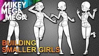 CUTE ANIME GIRL POSES FROM BASIC SHAPES (How To Draw)