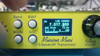 QRPver DC-3001 (Minion Mini) reception of signals of a morse (CW) on different lateral