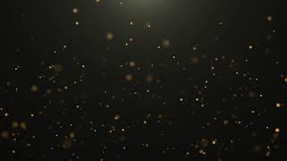 Gold Colored Particles on black Background 4K