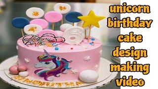 Unicorn cake design making video | birthday cake complete making video