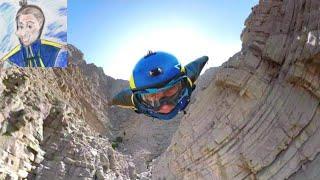 Wingsuit BASE jump with 360 cam, RAK