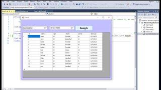 Visual Basic  .Net  Search in SQL Database using two datetimepickers DataGridView BindingSource