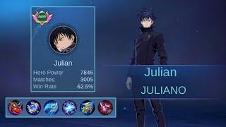 20 KILLS!! SUPREME JULIAN NEW BEST BUILD AND EMBLEM CAN ONESHOT ENEMIES!! - MLBB