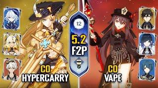 F2P C0 Navia Hypercarry & C0 Hu Tao Vape Team | NEW Spiral Abyss 5.2 Floor 12 | Genshin Impact