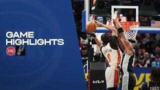 Full Game Highlights | Detroit Pistons vs Spurs