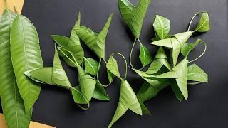 Mango leaf toran | Mango leaf decoration idea | Mango leaf toran for festivals | Mango leaf craft