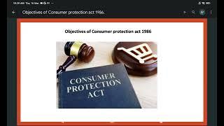 Objectives of Consumer protection act 1986 |