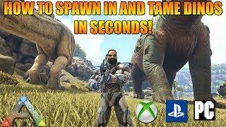 ARK - HOW TO SPAWN IN AND TAME DINOS IN SECONDS AT ANY LEVEL! - ADMIN COMMANDS! (XBOX/PS4/PC)