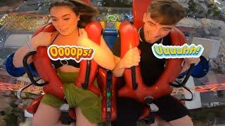 Beautiful Twin Girls On Slingshot Ride  Part 25 #slingshot #slingshotchallenge