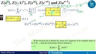 Z-Transforms | Z-Transforms of Standard Functions - Part 1