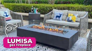 Outdoor gas fireplace - Propane firepit table garden or terrace  152x70cm LUMISA